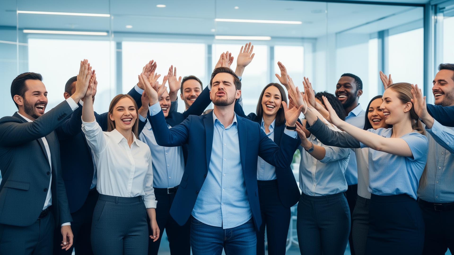 Vårt sammanhållna team firar framgång